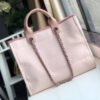 Replica Chanel 1:1 Mirror Deauville Tote 38Cm Canvas Bag Luxury A66941 Pink/White