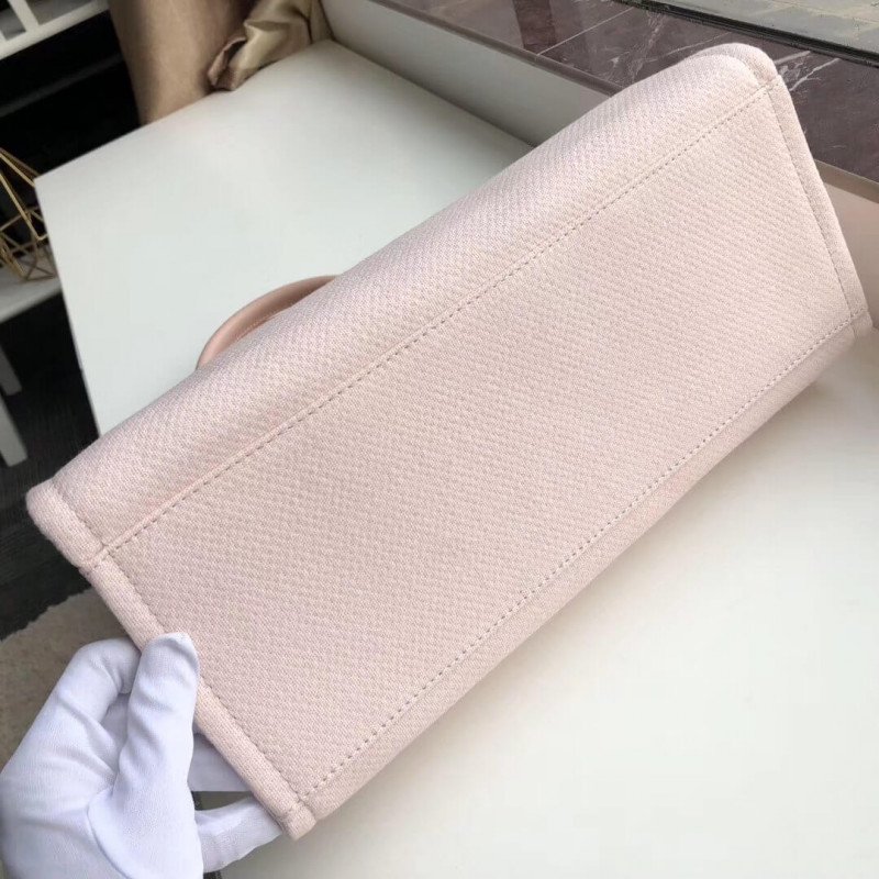 Replica Chanel 1:1 Mirror Deauville Tote 38Cm Canvas Bag Luxury A66941 Pink/White