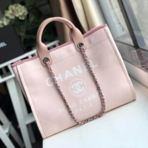 Luxury Replica Chanel Deauville 1:1 Mirror Tote 38Cm Canvas Bag A66941 White / Black