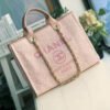 Replica Chanel Deauville Top Quality  Tote 38Cm Canvas Bag A66941 Poudre Pink