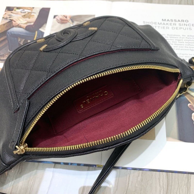 Replica Chanel Quilted Caviar 1:1 Mirror Clafskin 7 Star Waist Bag S0929