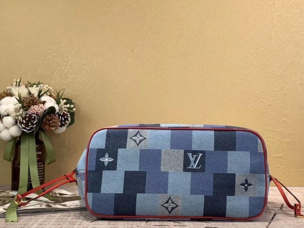 Replica Louis Vuitton Neverfull MM Bag Monogram Denim M44981 BLV480