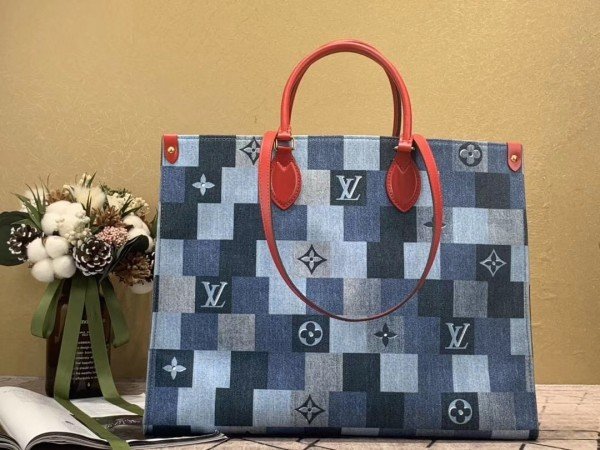 Replica Louis Vuitton Onthego GM Bag Monogram Denim M44992 BLV479
