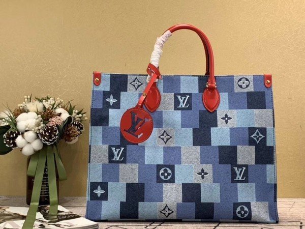 Replica Louis Vuitton Onthego GM Bag Monogram Denim M44992 BLV479
