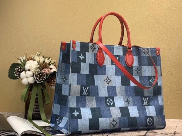 Replica Louis Vuitton Onthego GM Bag Monogram Denim M44992 BLV479