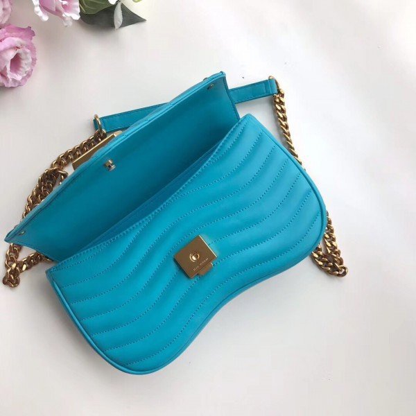 Replica Louis Vuitton Turquoise New Wave Chain Bag MM M51946 BLV648