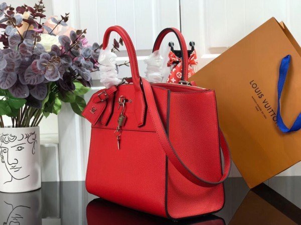 Replica Louis Vuitton Red City Steamer MM Bag M53015 BLV788