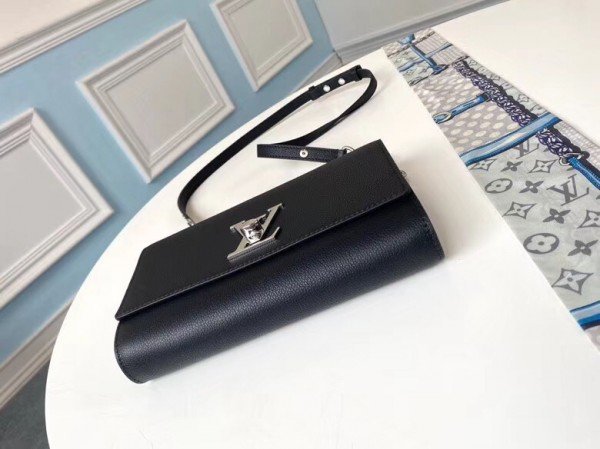 Replica Louis Vuitton Black Lockme Clutch M56087 BLV693