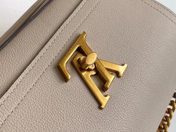 Replica Louis Vuitton Lockme Chain PM Bag In Griege Leather M57072 BLV683