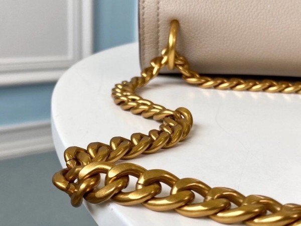 Replica Louis Vuitton Lockme Chain PM Bag In Griege Leather M57072 BLV683
