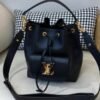 Replica Louis Vuitton Black Lockme Bucket Bag M57687 BLV718