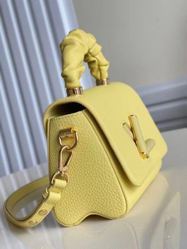 Replica Louis Vuitton Twist PM Bag In Yellow Taurillon Leather M58571 BLV713