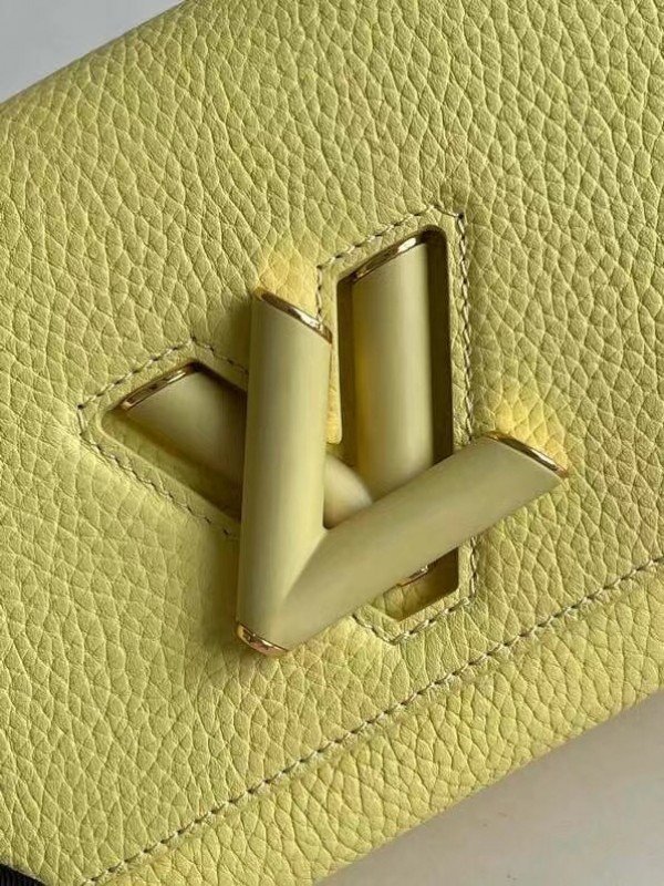 Replica Louis Vuitton Twist PM Bag In Yellow Taurillon Leather M58571 BLV713