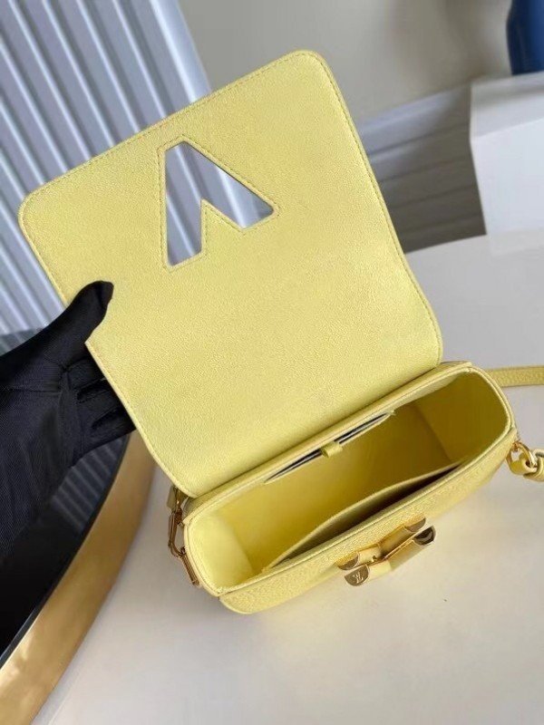 Replica Louis Vuitton Twist PM Bag In Yellow Taurillon Leather M58571 BLV713