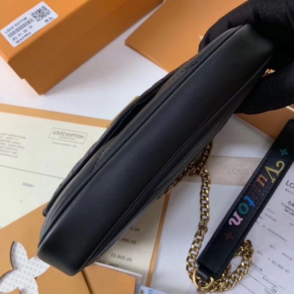 Replica Louis Vuitton Black New Wave Chain Pochette M63929 BLV623