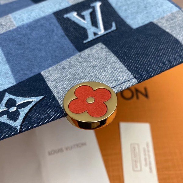 Replica Louis Vuitton Flore Chain Wallet Monogram Denim M69036 BLV477