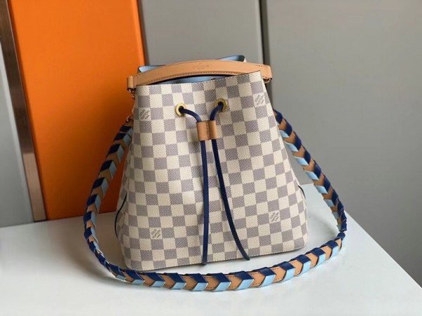 Replica Louis Vuitton Damier Azur NeoNoe MM With Braided Strap N50042 BLV044