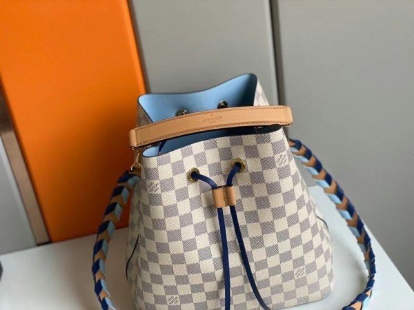 Replica Louis Vuitton Damier Azur NeoNoe MM With Braided Strap N50042 BLV044