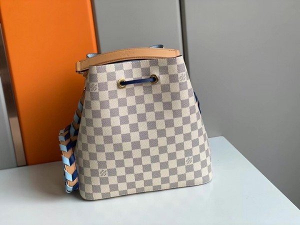 Replica Louis Vuitton Damier Azur NeoNoe MM With Braided Strap N50042 BLV044