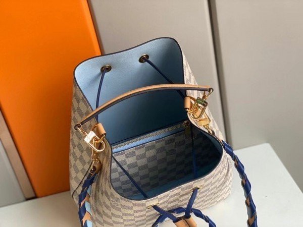 Replica Louis Vuitton Damier Azur NeoNoe MM With Braided Strap N50042 BLV044