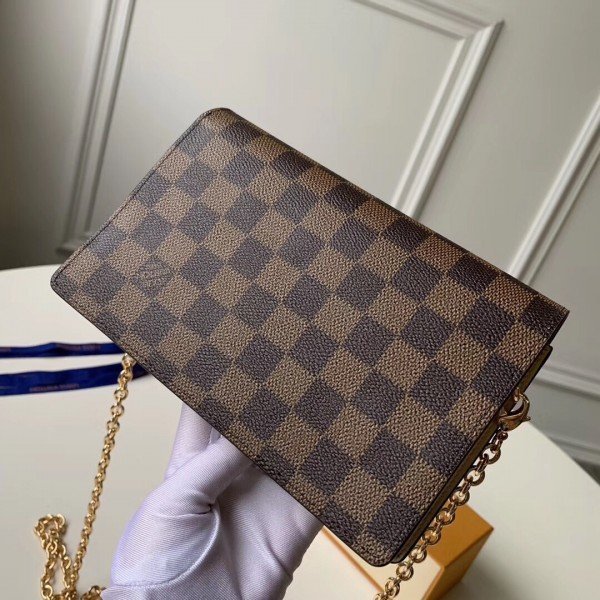 Replica Louis Vuitton Vavin Chain Wallet Damier Ebene N60237 BLV081