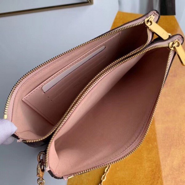 Replica Louis Vuitton Pochette Double Zip Damier Ebene N60254 BLV074