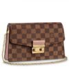 Replica Louis Vuitton Croisette Chain Wallet Damier Ebene N60287 BLV093