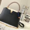 Replica Louis Vuitton Capucines MM LV Bag Black / Galet Gray / Pearly Cream