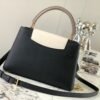 Replica Louis Vuitton Capucines MM LV Bag Black / Galet Gray / Pearly Cream