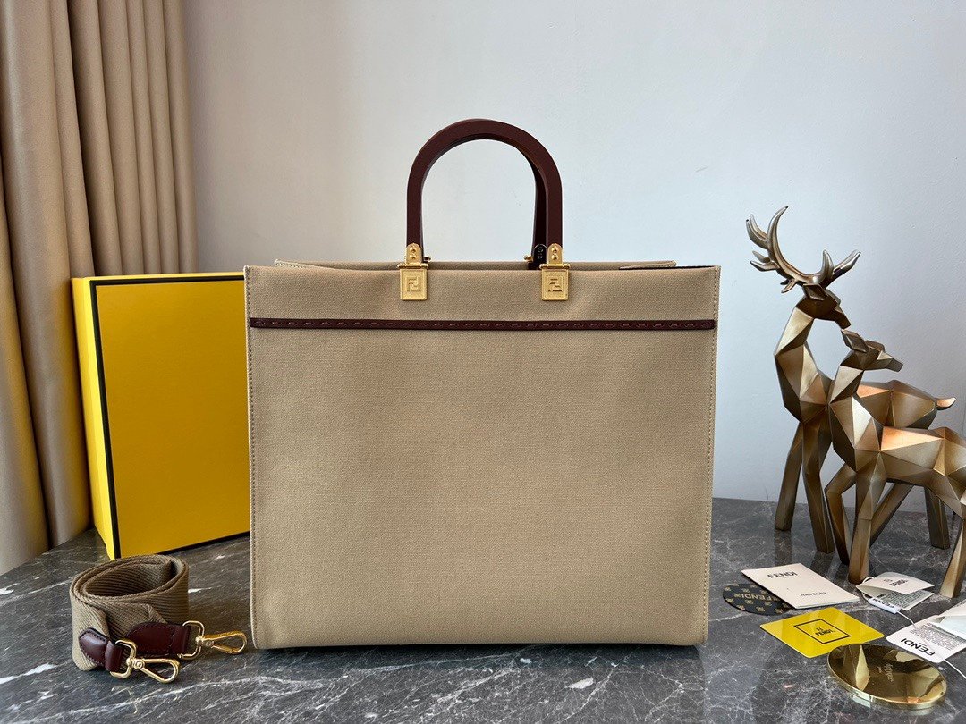 wsxc1717820380261_2 REPLICA FENDI 8BH372 FENDI LARGE SUNSHINE SHOPPER BAG APRICOT LEATHER