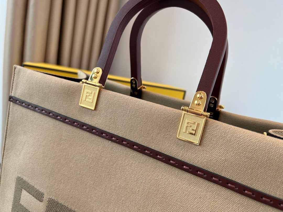 wsxc1717820380261_3 REPLICA FENDI 8BH372 FENDI LARGE SUNSHINE SHOPPER BAG APRICOT LEATHER