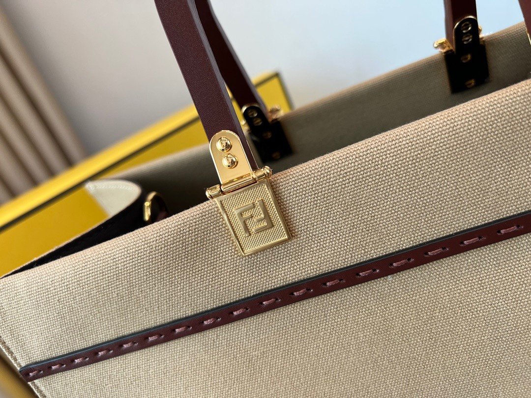 wsxc1717820380261_4 REPLICA FENDI 8BH372 FENDI LARGE SUNSHINE SHOPPER BAG APRICOT LEATHER